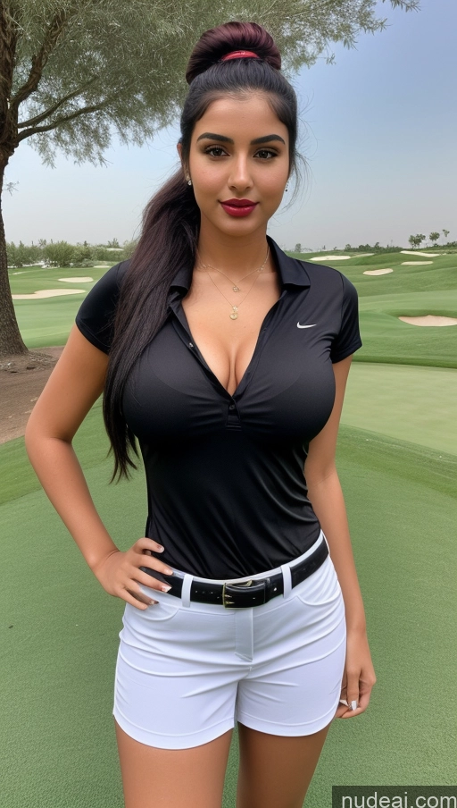 related ai porn images free for Woman One Busty Beautiful Lipstick Perfect Body 18 Sexy Face Black Hair Ponytail Arabic Front View Detailed Golf