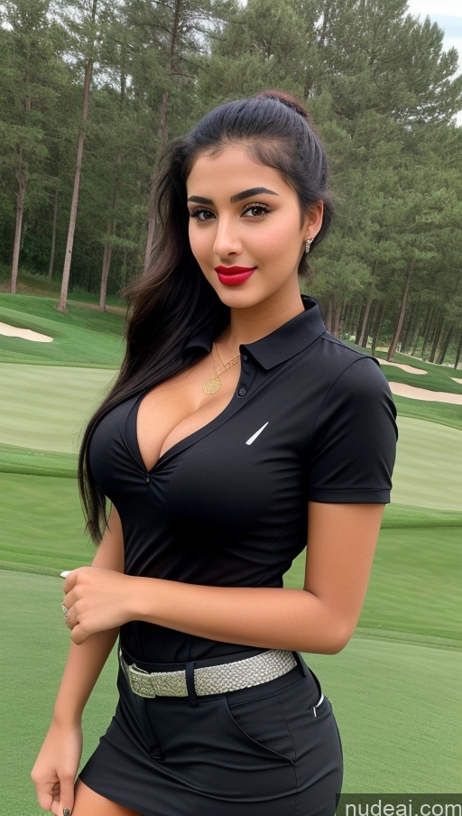 related ai porn images free for Woman One Busty Beautiful Lipstick Perfect Body 18 Sexy Face Black Hair Ponytail Arabic Front View Detailed Golf