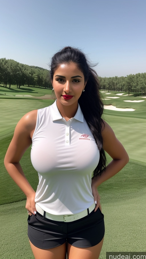 related ai porn images free for Woman One Busty Beautiful Lipstick Perfect Body 18 Sexy Face Black Hair Ponytail Arabic Front View Detailed Golf