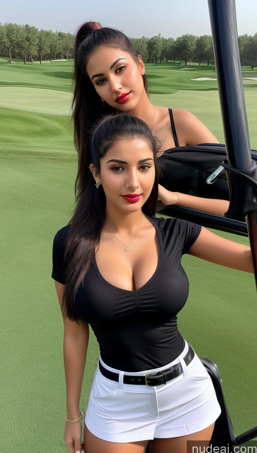 related ai porn images free for Woman One Busty Beautiful Lipstick Perfect Body 18 Sexy Face Black Hair Ponytail Arabic Front View Detailed Golf