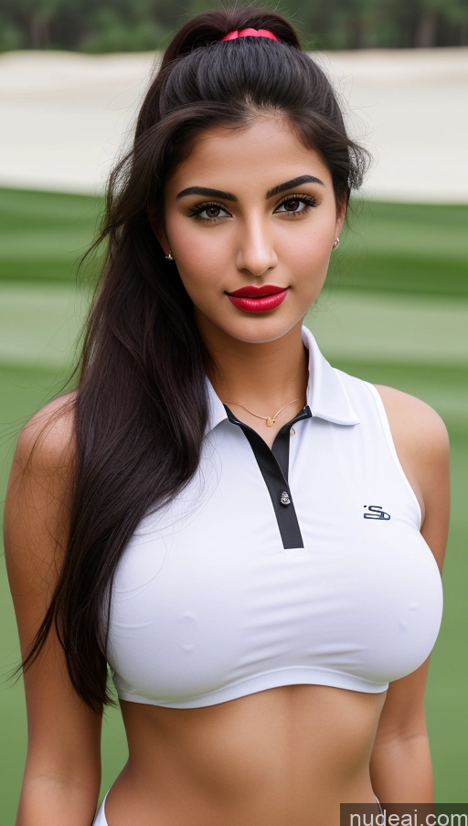related ai porn images free for Woman One Busty Beautiful Lipstick Perfect Body 18 Sexy Face Black Hair Ponytail Arabic Front View Detailed Golf