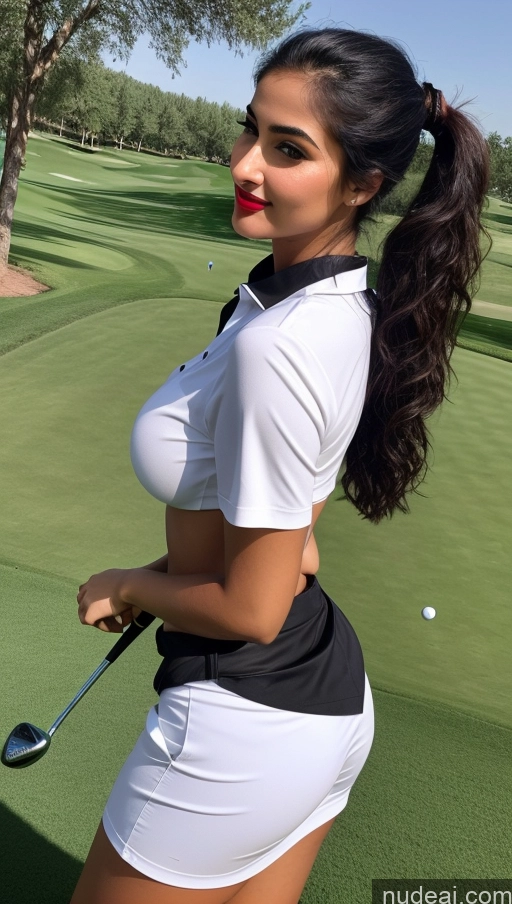 related ai porn images free for Woman One Busty Beautiful Lipstick Perfect Body 18 Sexy Face Black Hair Ponytail Arabic Front View Detailed Golf