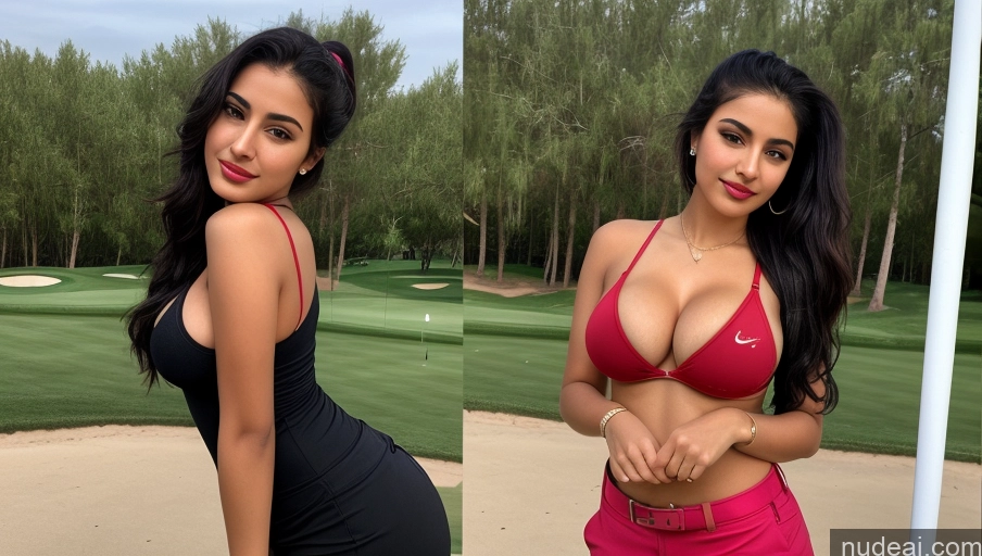related ai porn images free for Woman One Busty Beautiful Perfect Body 18 Sexy Face Black Hair Ponytail Arabic Front View Detailed Golf Lipstick