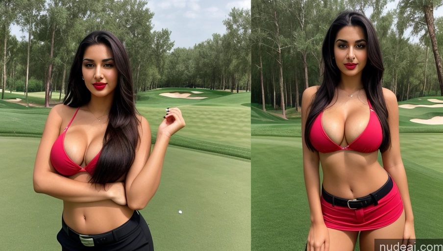 related ai porn images free for Woman One Busty Perfect Boobs Perfect Body 18 Sexy Face Black Hair Ponytail Arabic Front View Golf Detailed Lipstick