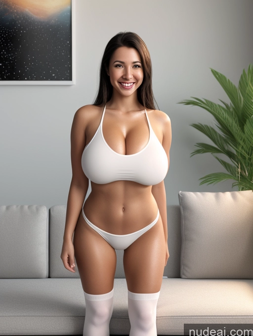related ai porn images free for Woman Huge Boobs Big Ass Short Oiled Body 30s Happy Sexy Face Black Hair Long Hair White 3d Couch Front View Bright Lighting Simple High Socks