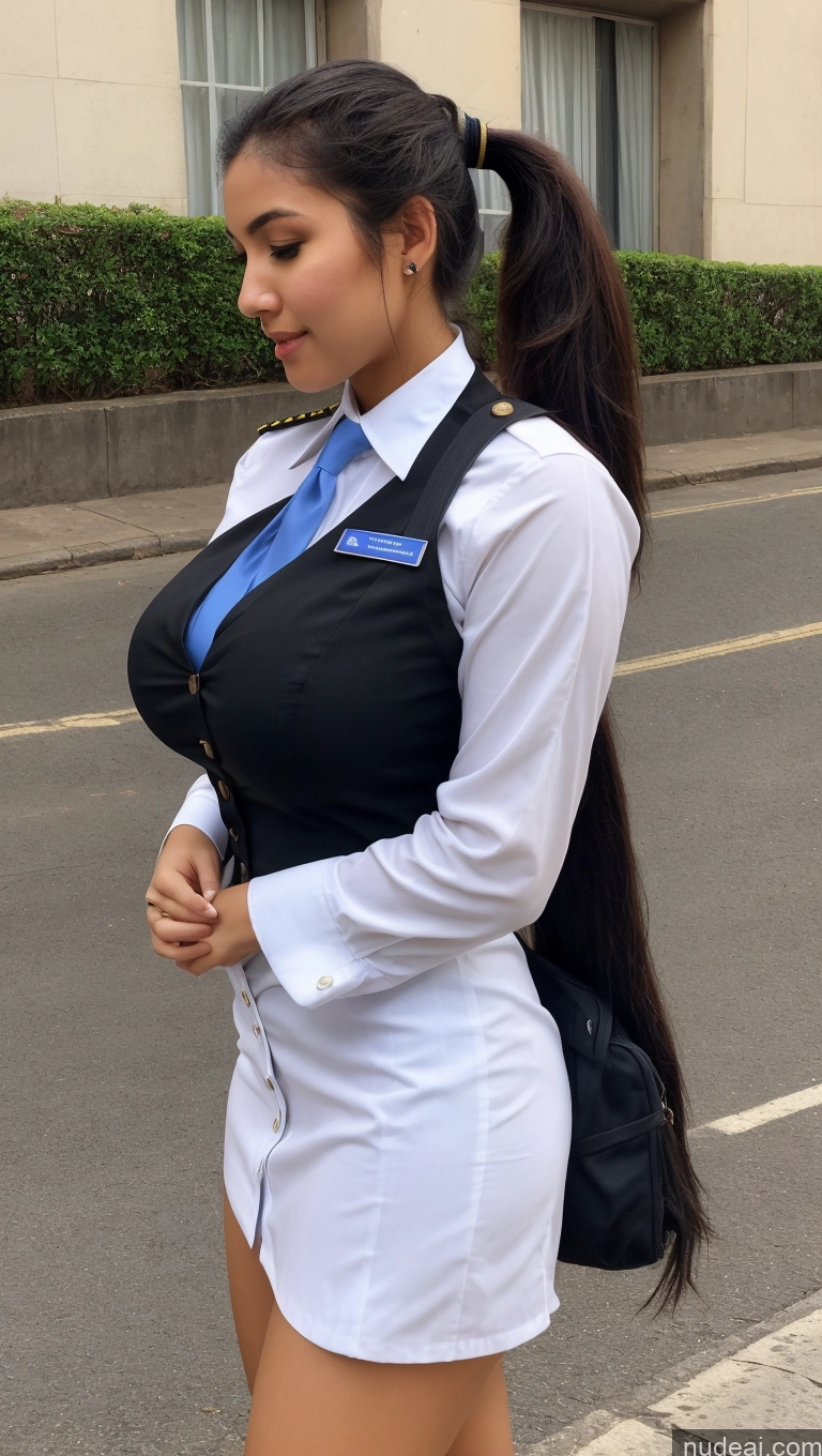 related ai porn images free for Woman One Busty Beautiful 18 Sexy Face Black Hair Ponytail Brazilian Street Front View Flight Attendant Detailed