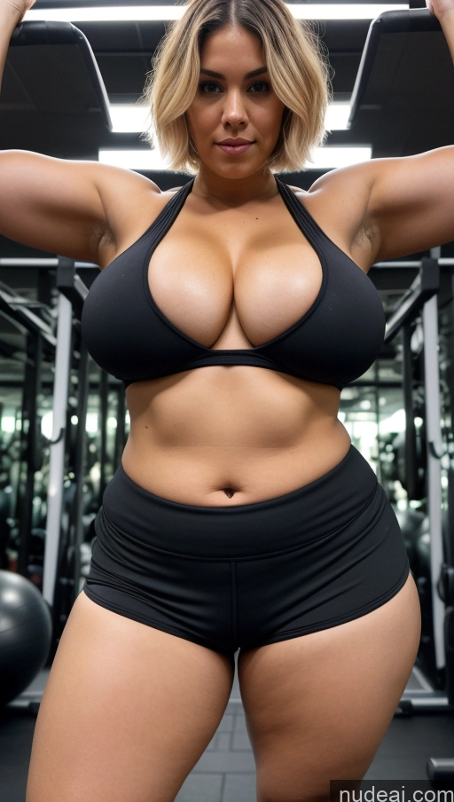 related ai porn images free for Woman Fat Short Hair Blonde Yoga Pants Dark Lighting Detailed Full Frontal Nude Pubic Hair Hairy Women Big Hips Big Ass Muscular Abs Chubby Huge Boobs Gym Sports Bra