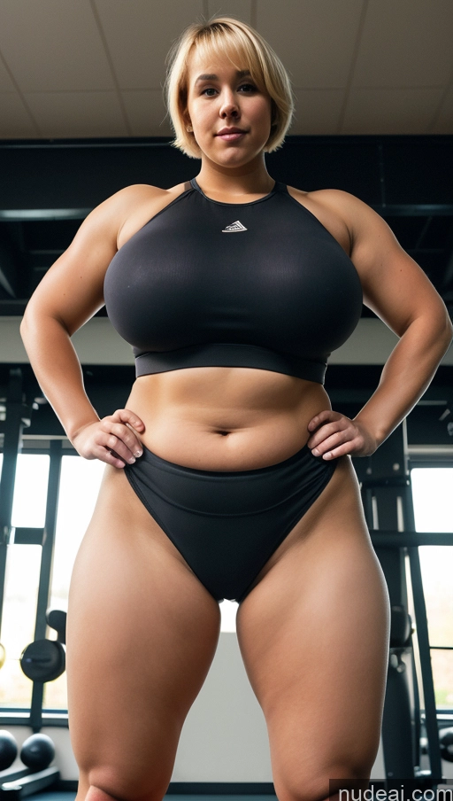 related ai porn images free for Woman Fat Short Hair Blonde Yoga Pants Dark Lighting Detailed Full Frontal Nude Pubic Hair Hairy Women Big Hips Big Ass Muscular Abs Chubby Huge Boobs Gym Sports Bra Tall High Socks