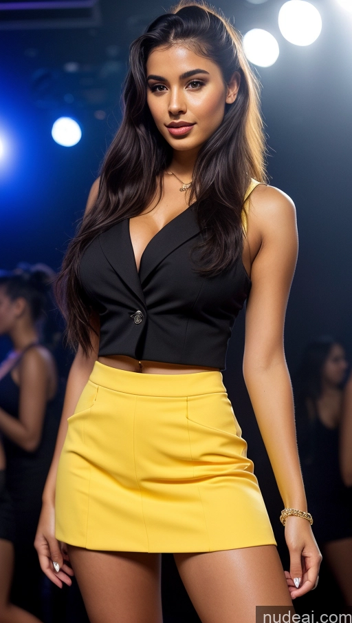 related ai porn images free for Woman Busty Beautiful Perfect Body 18 Sexy Face Black Hair Ponytail Brazilian Club Front View Detailed Mini Skirt Suit