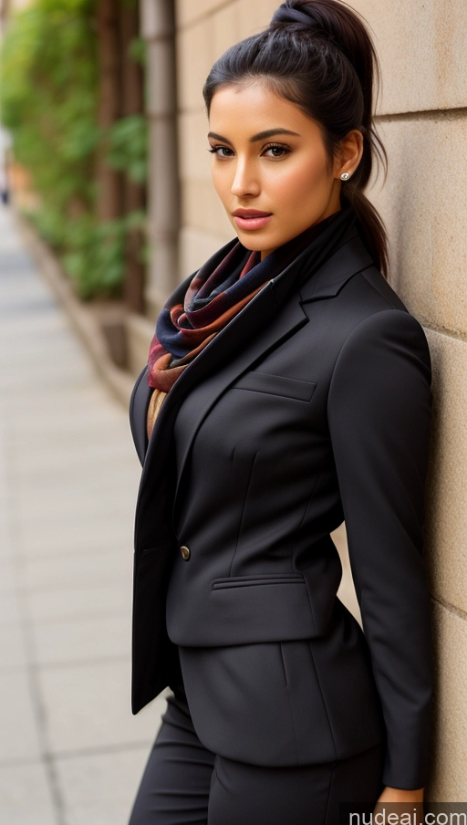 related ai porn images free for Woman One Busty Beautiful Perfect Boobs Perfect Body 18 Sexy Face Seductive Black Hair Ponytail Brazilian Street Suit Detailed Dress Jacket Scarf Shirt