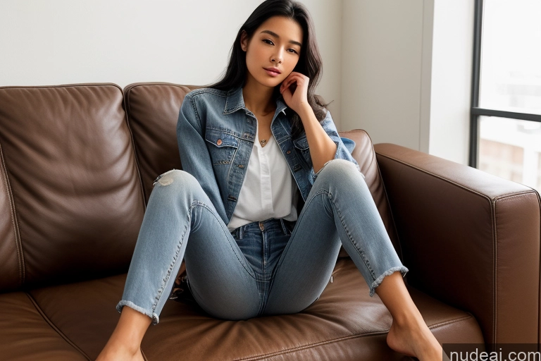 related ai porn images free for Detailed Skin Detail (beta) Asian 18 Black Hair Long Hair Beautiful Skinny Small Tits Small Ass Front View Shirt Jeans Couch Jacket