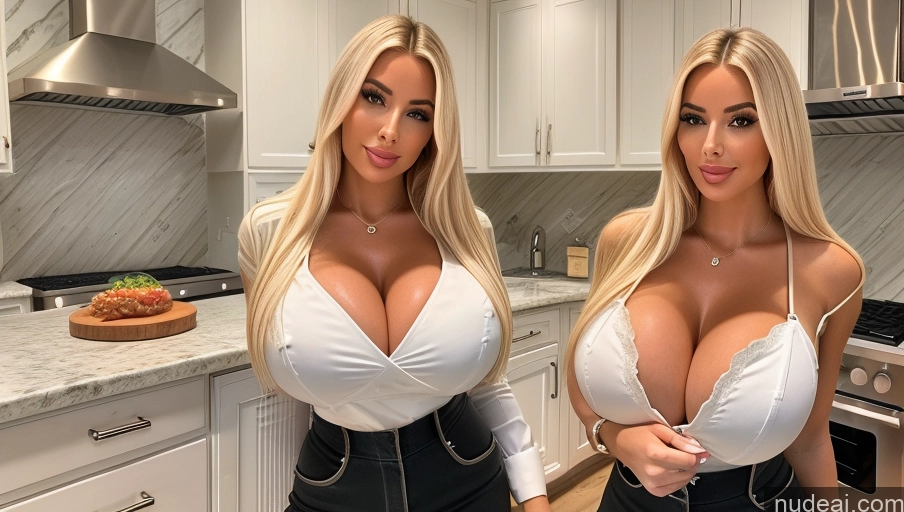 related ai porn images free for Bimbo Huge Boobs Two Kitchen Blouse