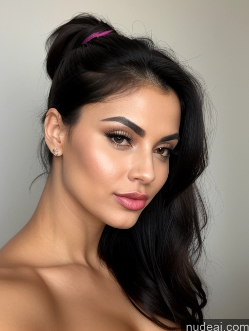 related ai porn images free for Perfect Boobs Perfect Body 30s Pouting Lips Black Hair Persian Close-up View Detailed Ponytail