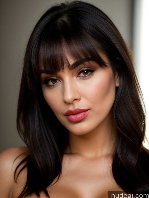 related ai porn images free for Perfect Boobs Perfect Body 30s Pouting Lips Black Hair Persian Close-up View Detailed Bangs