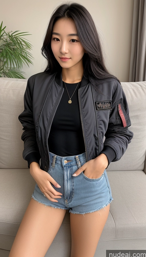 related ai porn images free for Detailed Skin Detail (beta) 18 Skinny Beautiful Small Tits Small Ass Black Hair Long Hair Front View Couch Bomber Jacket Jeans Casual Shirt Korean Spreading Legs