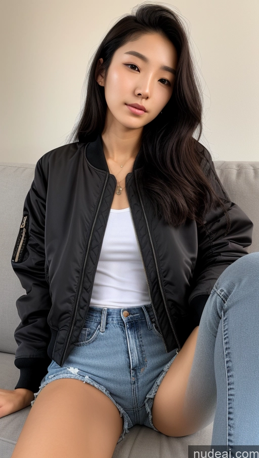 related ai porn images free for Detailed Skin Detail (beta) 18 Skinny Beautiful Small Tits Small Ass Black Hair Long Hair Front View Couch Bomber Jacket Jeans Casual Shirt Korean Spreading Legs