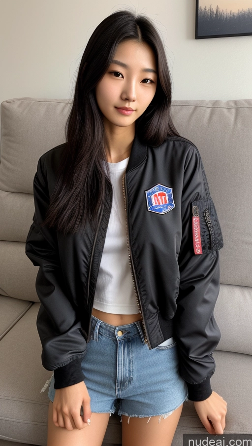 related ai porn images free for Detailed Skin Detail (beta) 18 Skinny Beautiful Small Tits Small Ass Black Hair Long Hair Front View Couch Bomber Jacket Jeans Casual Shirt Korean