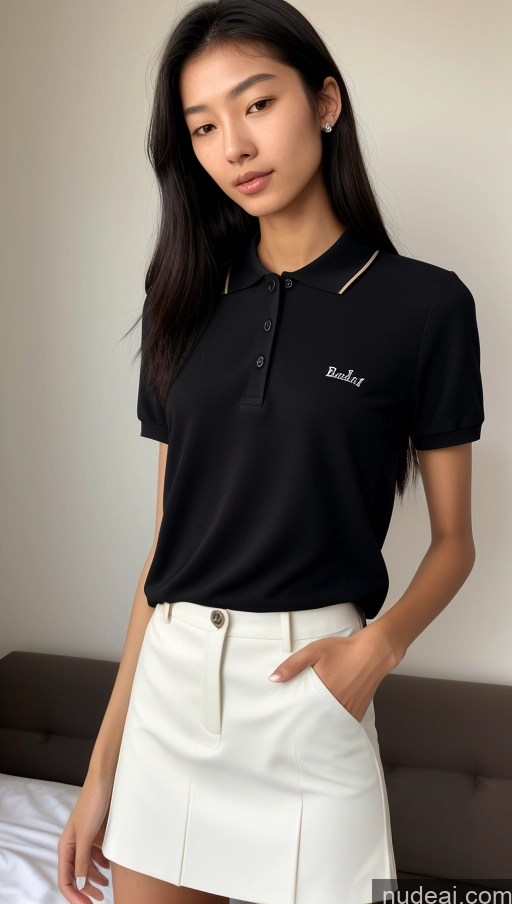 related ai porn images free for Detailed Skin Detail (beta) Asian 18 Messy Black Hair Skinny Beautiful Transparent Polo Shirt Micro Skirt Suit