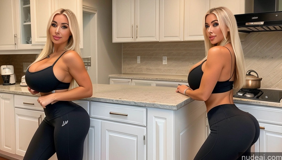 related ai porn images free for Huge Boobs Two Yoga Pants Bimbo Kitchen