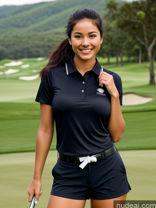 related ai porn images free for Woman One Busty Beautiful Perfect Body 18 Black Hair Ponytail Brazilian Front View Golf Polo Short Shorts Sports Detailed Nude Happy Laughing