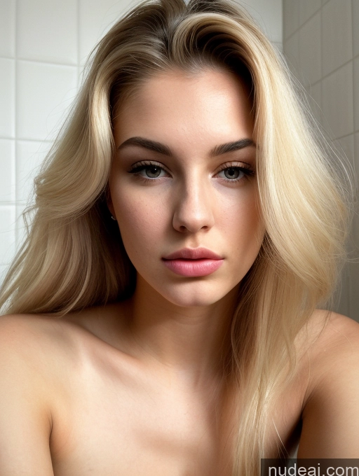 related ai porn images free for Woman One Beautiful Perfect Body 18 Pouting Lips Blonde Long Hair White Surrealist Bathroom Front View Spreading Legs Nude