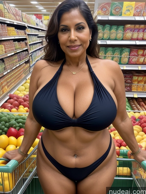 related ai porn images free for Milf One Busty Huge Boobs Thick Tanned Skin Front View Microkini Thong 60s Indian Grocery