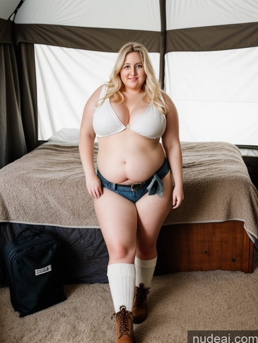 related ai porn images free for Woman Small Tits Big Ass Fat Big Hips Fairer Skin 30s Blonde Messy White Film Photo Tent Lumberjack Cleavage Dark Lighting Detailed Boots High Socks Shirt Full Frontal Short Shorts