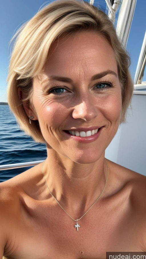 related ai porn images free for One Small Tits Skinny Happy Close-up View Cleavage Detailed Scandinavian Milf Short Hair Bikini Yacht