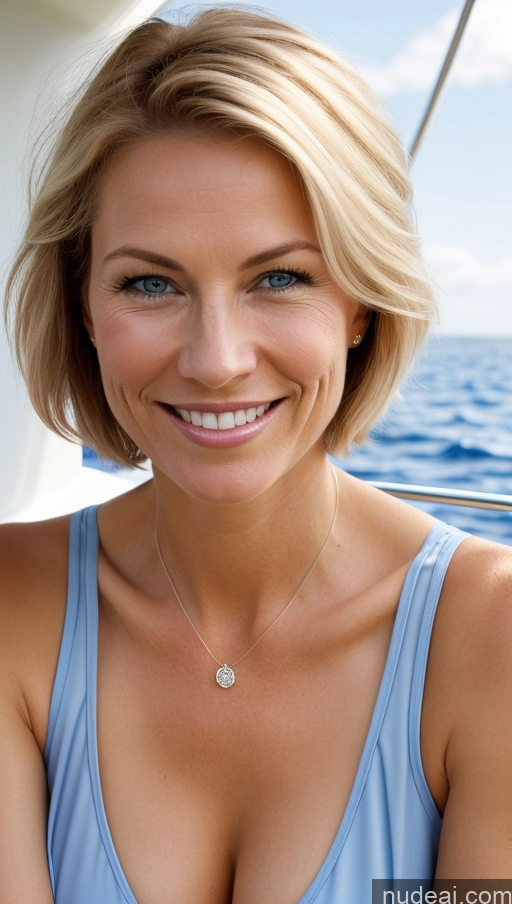 related ai porn images free for One Small Tits Skinny Happy Close-up View Cleavage Detailed Scandinavian Milf Short Hair Bikini Yacht