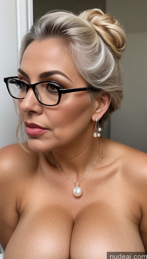 related ai porn images free for Milf Busty Huge Boobs Perfect Boobs Perfect Body Tanned Skin Glasses Seductive Pouting Lips White Hair Hair Bun Watercolor Nude Pearl Jewelry Dark Lighting Detailed Secretary Side View Front Facing Full Body T-pose