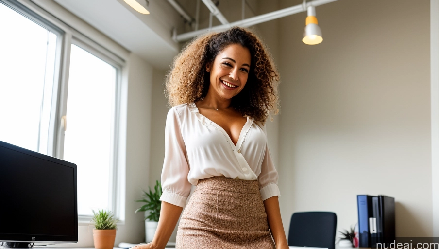 related ai porn images free for Woman One Small Tits Small Ass Happy Curly Hair Soft + Warm Front View Spreading Legs 80s British Office Blouse Cleavage Bright Lighting Mini Skirt