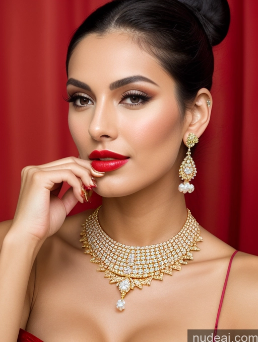 related ai porn images free for One Perfect Boobs Lipstick Perfect Body Tall 20s Sexy Face Black Hair Russian Diamond Jewelry Gold Jewelry Jewelry Pearl Jewelry Detailed Front View Hair Bun Model Party Wedding