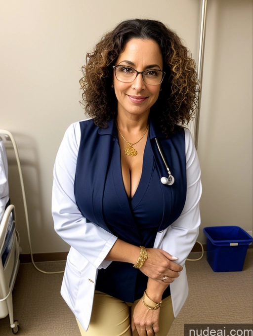 related ai porn images free for Milf One Busty Beautiful Glasses White Hospital Doctor Gold Jewelry Seductive 40s Brunette Curly Hair