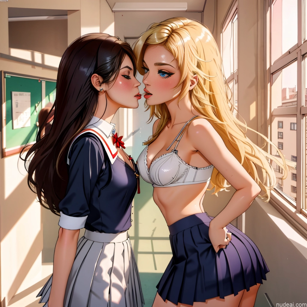 related ai porn images free for School Hallway School Uniform, Cleavage Cutout, Clothing Cutout, Pleated Skirt, Thighhighs Girl, Woman White Kisses Detailed 18 Small Tits Skinny Small Ass Two Blonde