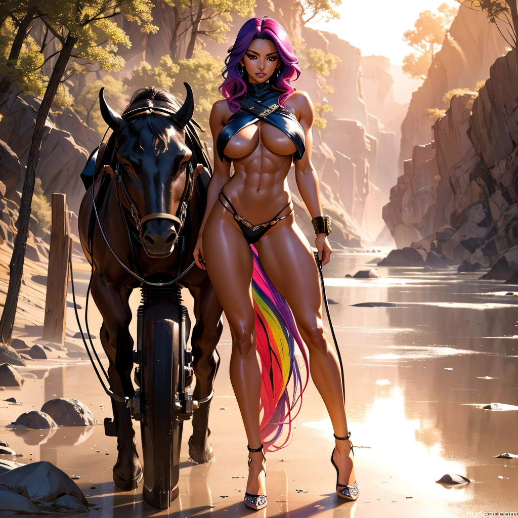 related ai porn images free for Rainbow Haired Girl Full Frontal Huge Boobs Oiled Body Dark Skin Topless Persian Cute Monster Cowgirl Outfit