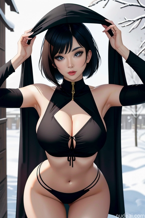 related ai porn images free for Woman One Perfect Boobs Beautiful 18 Sexy Face Black Hair Bobcut Straight Asian Arabic Front View Big Ass Detailed Apron Snow