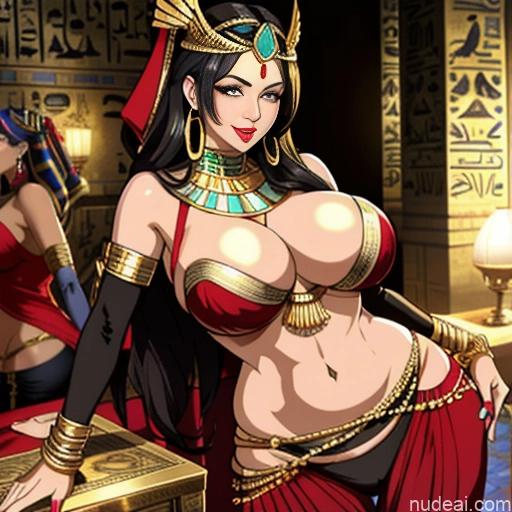 Milf Perfect Boobs Big Hips 50s Ahegao Egyptian Gloves Harem Pants Gold Jewelry Jewelry Detailed Several