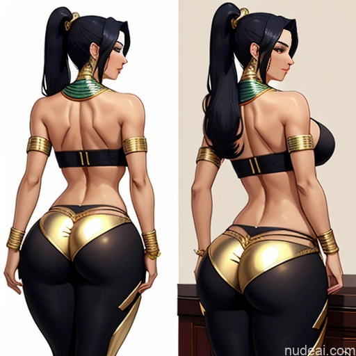 related ai porn images free for Perfect Boobs Big Hips Egyptian Harem Pants Gold Jewelry Detailed 30s Ponytail Bending Over One Cyborg Back View