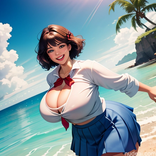 related ai porn images free for 18 Chubby Huge Boobs Short Hair Bows Shirt Sweater Sailor High Socks Long Skirt Happy