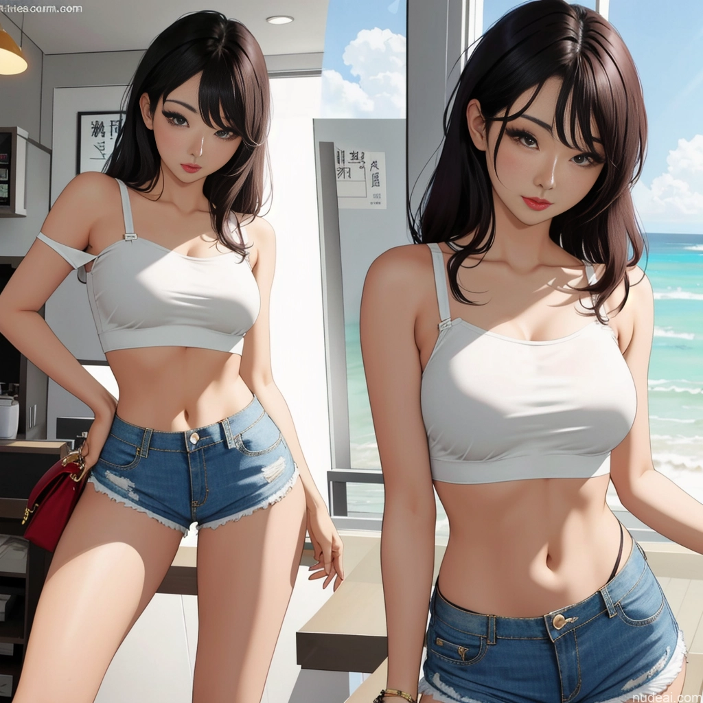 related ai porn images free for Lingerie Model Asian 20s Perfect Boobs Beautiful Small Ass Crop Top Daisy Dukes Shirt Short Shorts