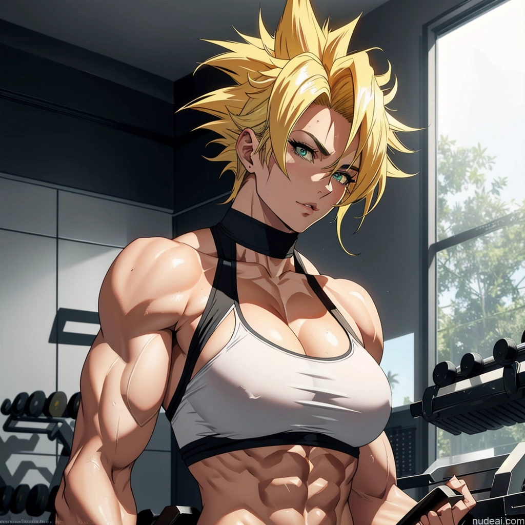 ai nude image of pics of Super Saiyan Busty Muscular Front View