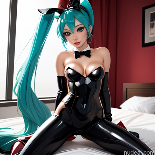 Woman One Playboy Bunny Woman Hatsune Miku Latex Pantyhose Bow Tie