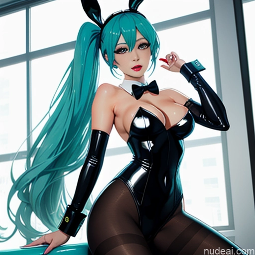 Woman One Playboy Bunny Woman Hatsune Miku Latex Pantyhose Bow Tie Soft Anime Crisp Anime