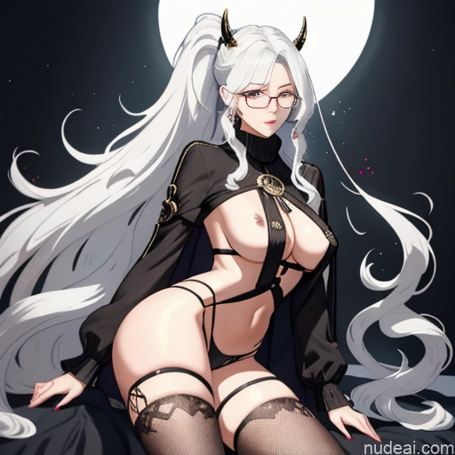 related ai porn images free for Woman One Glasses Long Hair 20s Seductive White Hair Bangs White Soft Anime Crisp Anime Bedroom Virgin Killer Sweater V4 Thigh Socks Skinny Straddling Messy