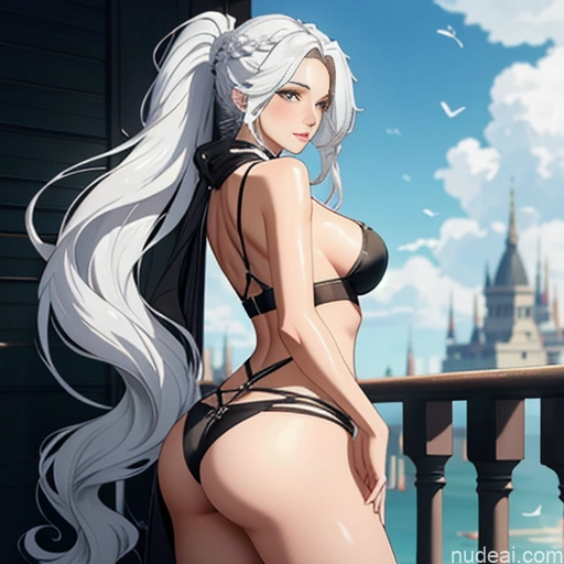 Woman Perfect Boobs Beautiful Fairer Skin Long Hair 18 White Hair Straight Soft + Warm One Cosplay Orgasm Back View Mall Big Ass Face Mask Fantasy Armor