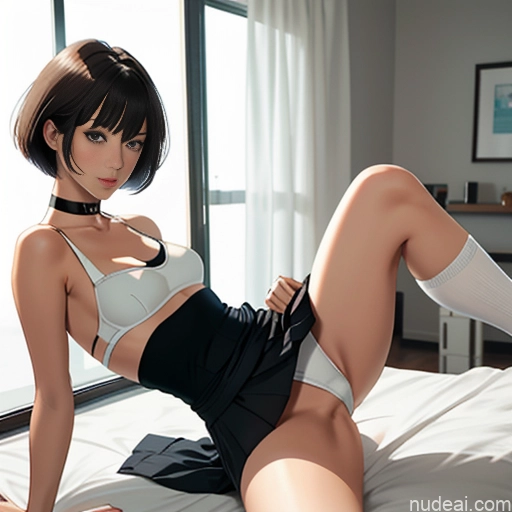 related ai porn images free for One 18 Sorority White Brunette Short Hair Pixie Skinny Small Tits Small Ass Bedroom Straddling Choker Long Skirt High Socks Partially Nude Crisp Anime