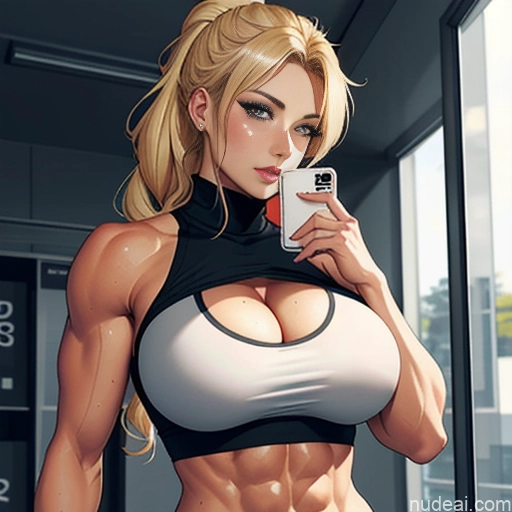 ai nude image of pics of Woman One Huge Boobs Perfect Boobs Beautiful Thick Tall 20s 18 Blonde Braided Athlete Skin Detail (beta) Locker Room Yoga Pants Muscular Huge Tits, Hard Nipples Pokies Transparent Cleavage T-pose Changing Room Crop Top