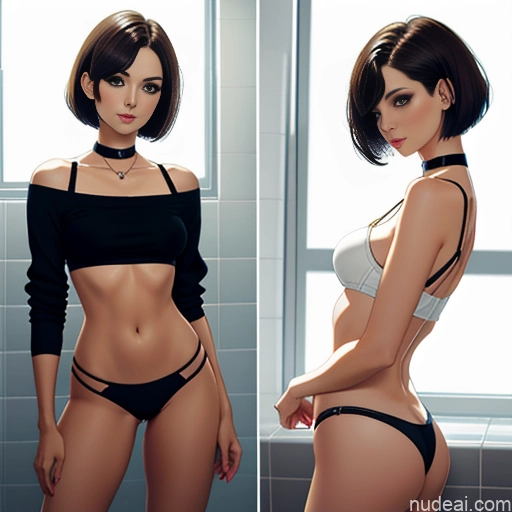 related ai porn images free for Sorority Skinny Small Tits Small Ass Short Short Hair Brunette Pixie White Bathroom Choker Devil