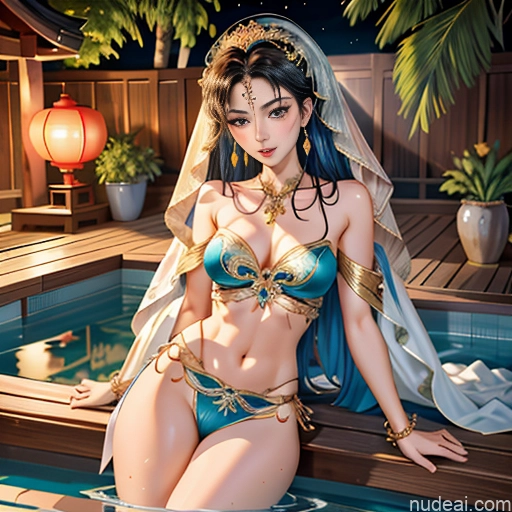 Miss Universe Model Oiled Body 18 Rainbow Haired Girl Slicked Japanese Ahegao China Goddess Fashion Hot Tub Pose Panty Pull