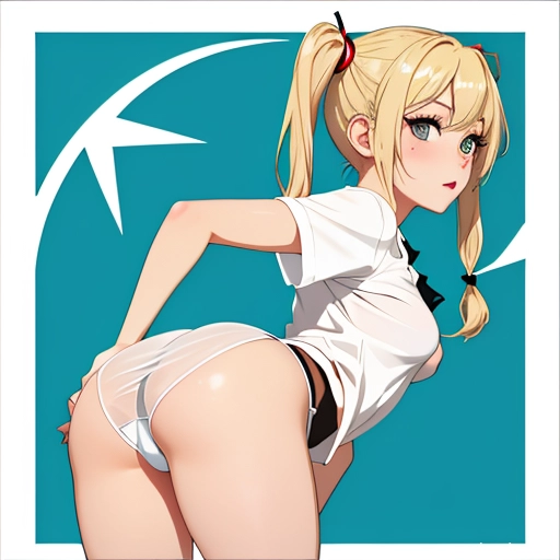 ai nude image of pics of One Sorority Skinny Small Tits Small Ass Short Blonde Pigtails White Soft Anime Shirt Fishnet Underwear Devil